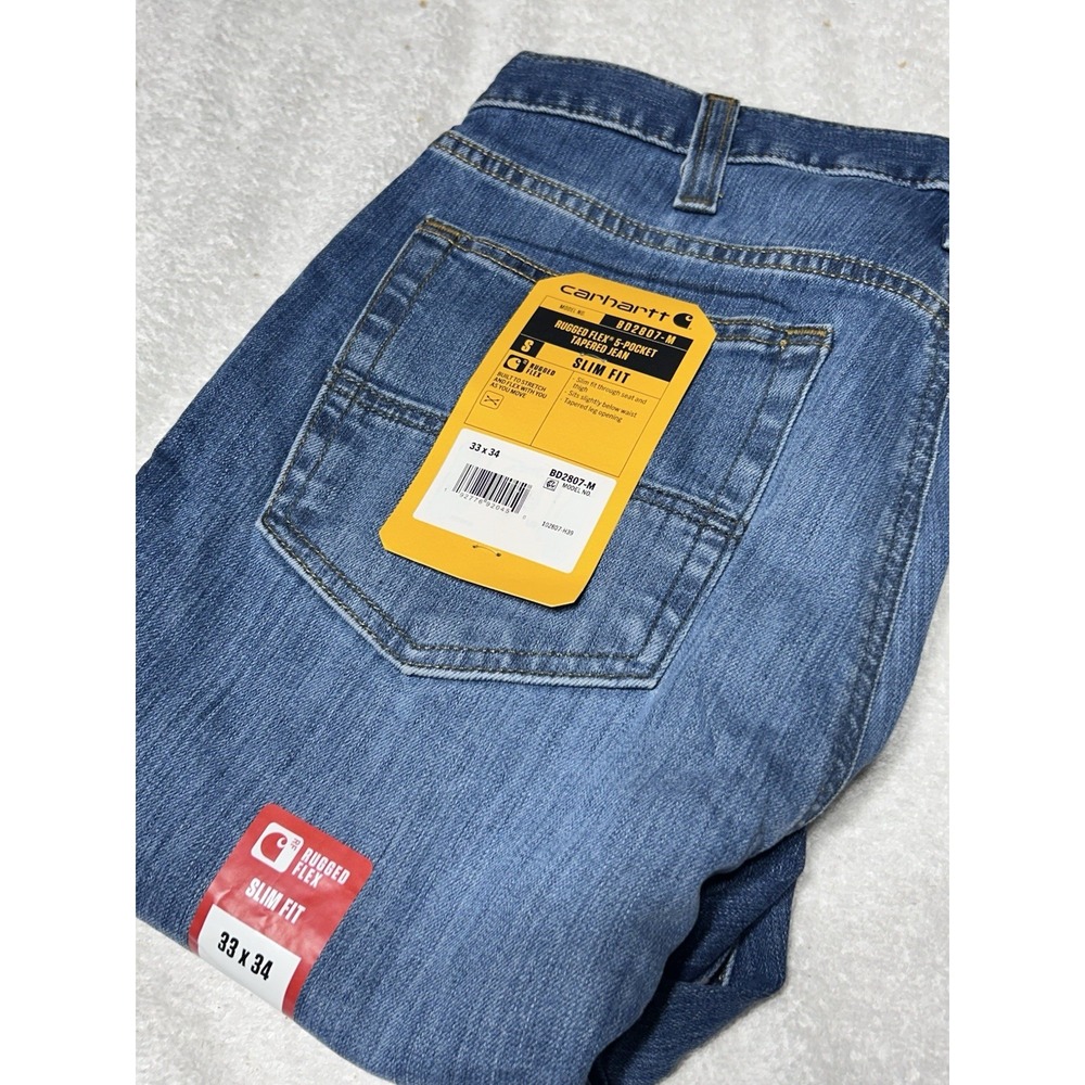 Carhartt Men's Rugged Flex Slim Fit Tapered Leg Jeans BD2807-M 32x34 Blue NWT